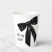 Gobelets En Papier Chic Black Bow 30th Birthday Paper Cups (Verso)