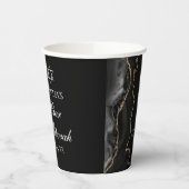 Gobelets En Papier Chic Black Gold Agate Bar Mitzvah Party (Gauche)