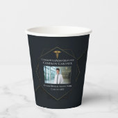 Gobelets En Papier Chic Black Gold Médicale School Graduation Party (Recto)