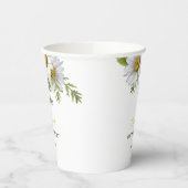 Gobelets En Papier Chic blanc marguerite verdure fleurie Anniversaire (Gauche)