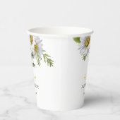 Gobelets En Papier Chic blanc marguerite verdure fleurie Anniversaire (Droite)