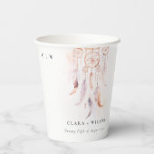 Gobelets En Papier Chic Boho Feather Dreamcatcher Watercolor Mariage (Verso)