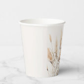 Gobelets En Papier Chic boho Pampas Baby shower d'herbe (Droite)