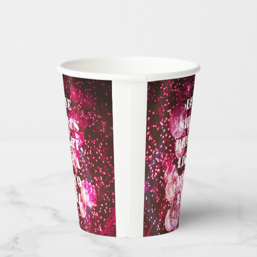 Gobelets En Papier Chic Bold Parties scintillant rose Retro Mariage d (Droite)