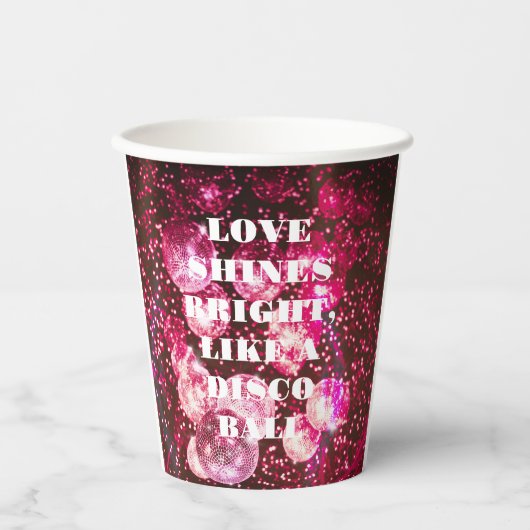 Gobelets En Papier Chic Bold Parties scintillant rose Retro Mariage d (Recto)