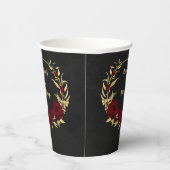 Gobelets En Papier Chic bordeaux et or noir (Droite)