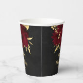 Gobelets En Papier Chic bordeaux et or noir (Droite)