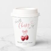 Gobelets En Papier Chic cerise sur le Baby shower Coquette (Recto)