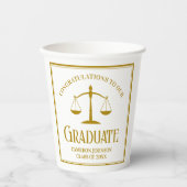Gobelets En Papier Chic Gold Law School Custom Graduation Party (Recto)
