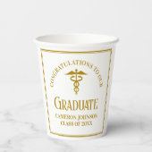 Gobelets En Papier Chic Gold Médicale School Graduation Party (Verso)