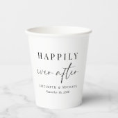 Gobelets En Papier Chic Heureux Jamais Après Mariage (Recto)