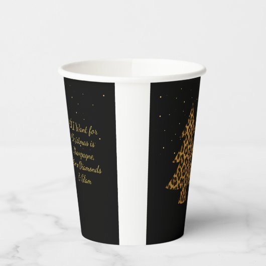 Gobelets En Papier Chic Holiday Leopard Tree Design (Gauche)