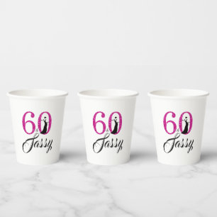Gobelets En Papier Chic Hot Rose Parties scintillant Soixante Sassy 6