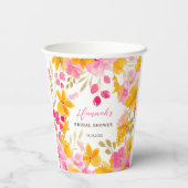 Gobelets En Papier Chic joli jaune rose de l'aquarelle (Verso)