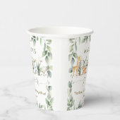 Gobelets En Papier Chic Jungle Animaux Verdure Baby shower neutre (Droite)