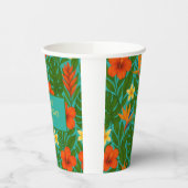 Gobelets En Papier Chic Lush Tropical Floral Luau fête d'anniversaire (Gauche)