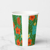 Gobelets En Papier Chic Lush Tropical Floral Luau fête d'anniversaire (Droite)