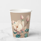 Gobelets En Papier chic magnolia floral (Verso)