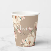 Gobelets En Papier chic magnolia floral (Recto)