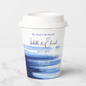 Gobelets En Papier Chic Mariage Réception Table Décor Marine Aquarell (Verso)