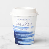 Gobelets En Papier Chic Mariage Réception Table Décor Marine Aquarell (Recto)