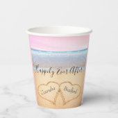 Gobelets En Papier Chic Mariage sur la Plage Rose Clair Côté Océan 2  (Verso)