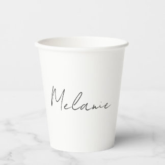 Gobelets En Papier Chic Moderne Minimaliste Nom Lettre À La Main