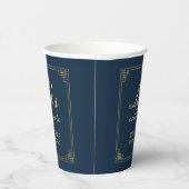 Gobelets En Papier Chic Navy Gold Gatsby Let's Celebrate (Droite)
