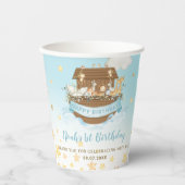Gobelets En Papier Chic Noah's Ark Blue Boy 1er 2e 3e anniversaire (Recto)