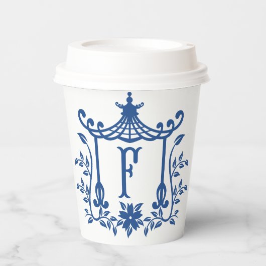Gobelets En Papier Chic Pagode Monogramme F Coupes de papier (Recto)