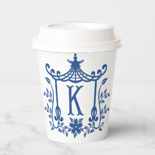 Gobelets En Papier Chic Pagode Monogramme K Coupes en papier