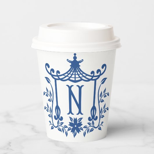 Gobelets En Papier Chic Pagode Monogramme N Coupes en papier (Recto)