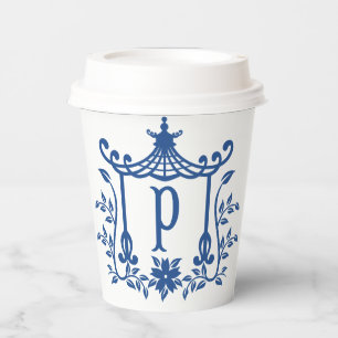 Gobelets En Papier Chic Pagode Monogramme P Coupes de papier