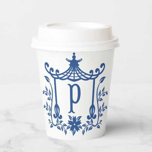 Gobelets En Papier Chic Pagode Monogramme P Coupes de papier (Recto)