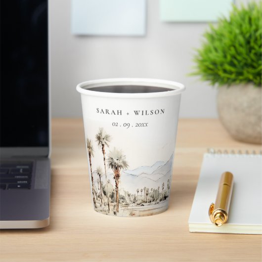 Gobelets En Papier Chic Palm Springs California Mariage paysager (Insitu)