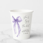Gobelets En Papier Chic Purple Bow Watercolor Bridal Shower (Recto)