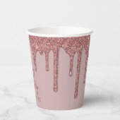 Gobelets En Papier Chic Rose Gold Éperche Parties scintillant Drithda (Gauche)