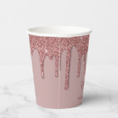 Gobelets En Papier Chic Rose Gold Éperche Parties scintillant Drithda (Droite)