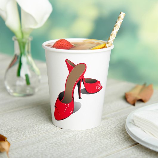 Gobelets En Papier Chic Rouge Haut talons Glamour Stiletto Mode