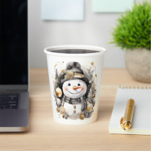 Chic Snowman: Black and Gold Holiday Charm