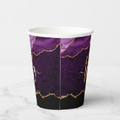 Gobelets En Papier Chic Sweet 16 Purple Gold Agate Party (Droite)