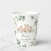Gobelets En Papier Chic verdure Bois Animaux Baby shower Neutre (Verso)