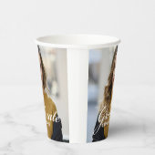 Gobelets En Papier Chic White Script Overlay Graduate Photo Party (Droite)