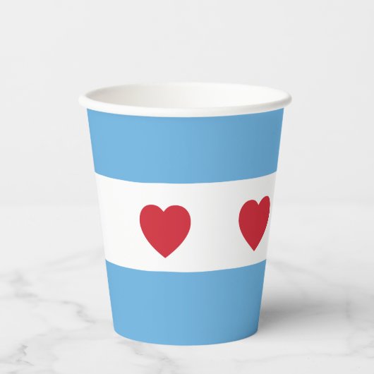 Gobelets En Papier Chicago Love | Tasses en papier (Recto)