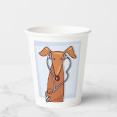 Gobelets En Papier Chien à écouter de la musique drôle casque Pup (Recto)