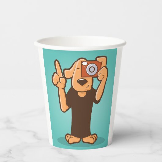 Gobelets En Papier Chien Avec Caméra (Recto)