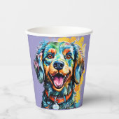 Gobelets En Papier Chien avec des lunettes (Recto)