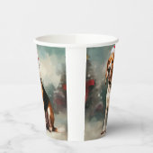 Gobelets En Papier Chien beagle à Noël de neige (Gauche)