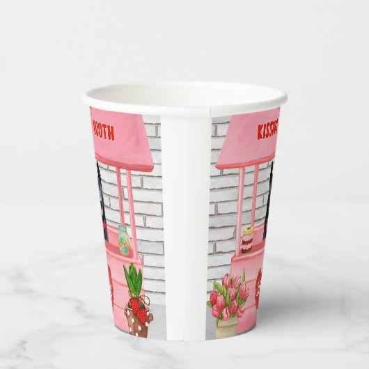 Gobelets En Papier Chien berger allemand Valentine's Day Kissing Boot (Droite)