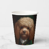 Gobelets En Papier Chien caniche en robe de la Saint-Patrick (Verso)